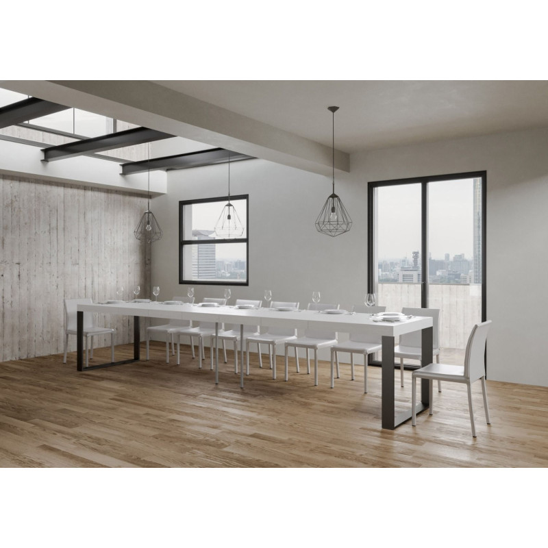Tavolo allungabile 200/460x90 cm Tecno Premium telaio Antracite