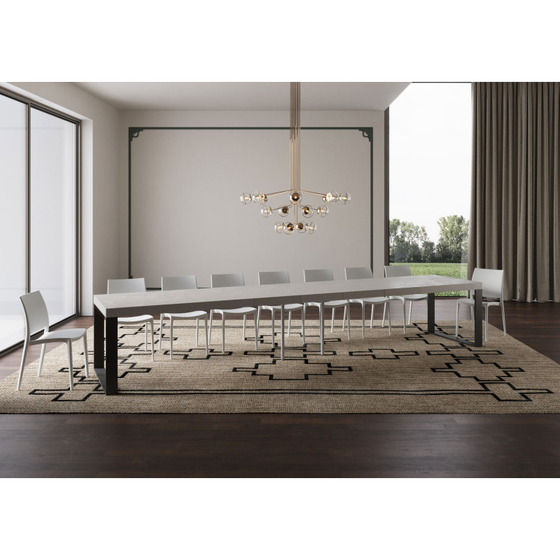 Tavolo allungabile 200/460x90 cm Tecno Premium telaio Antracite
