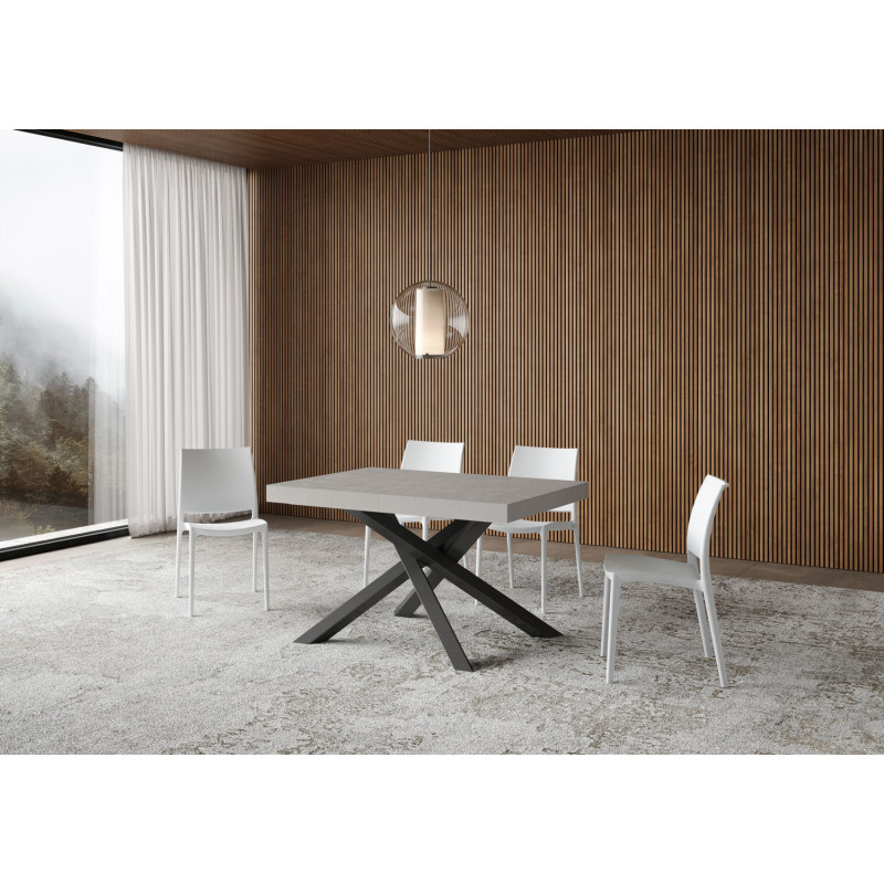 Tavolo allungabile 120/380x90 cm Volantis telaio Antracite