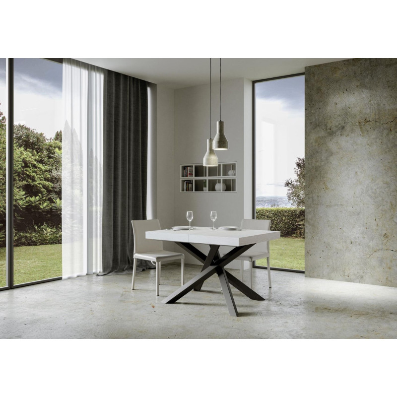Tavolo allungabile 140/400x90 cm Volantis telaio Antracite