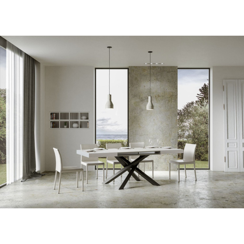 Tavolo allungabile 140/400x90 cm Volantis telaio Antracite