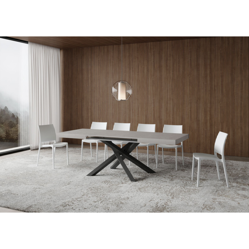Tavolo allungabile 140/400x90 cm Volantis telaio Antracite
