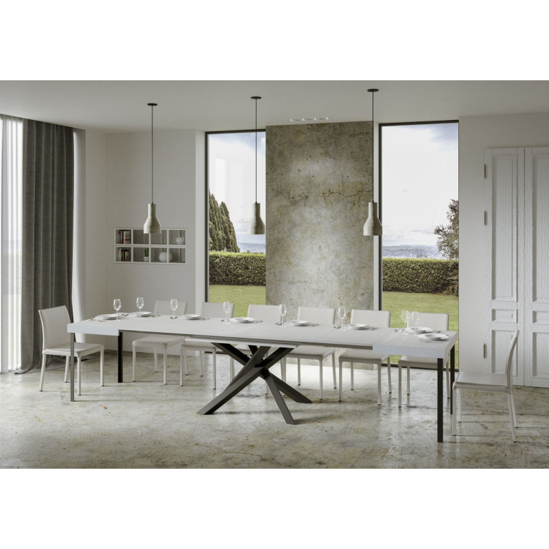 Tavolo allungabile 200/460x90 cm Volantis telaio Antracite