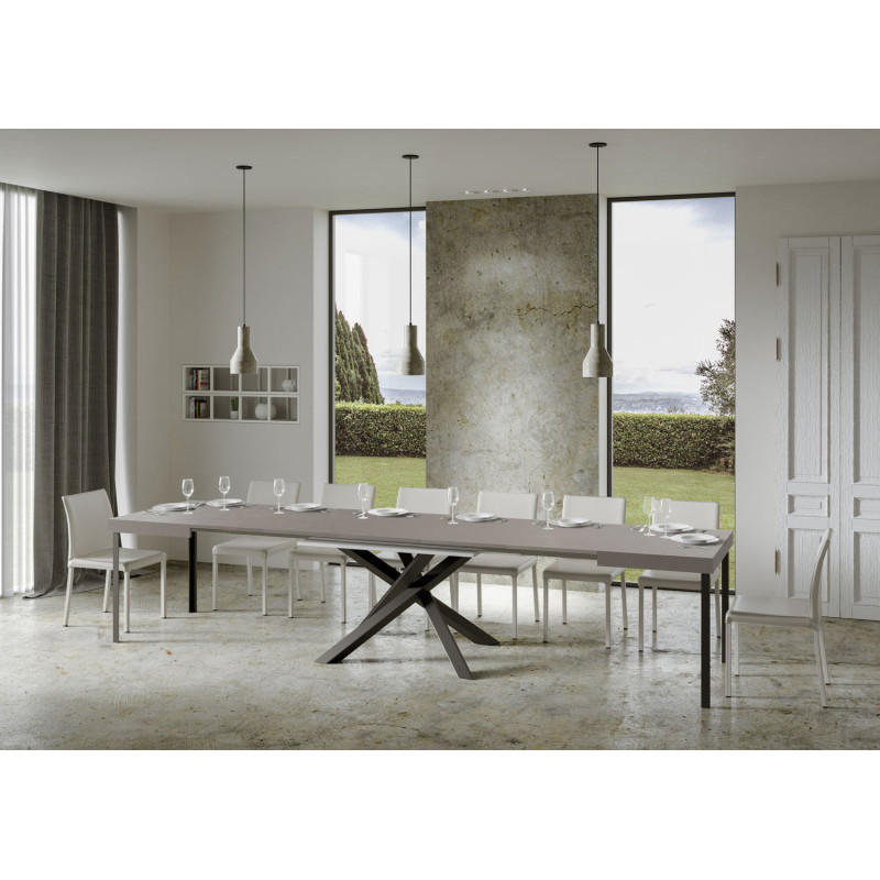 Tavolo allungabile 200/460x90 cm Volantis telaio Antracite