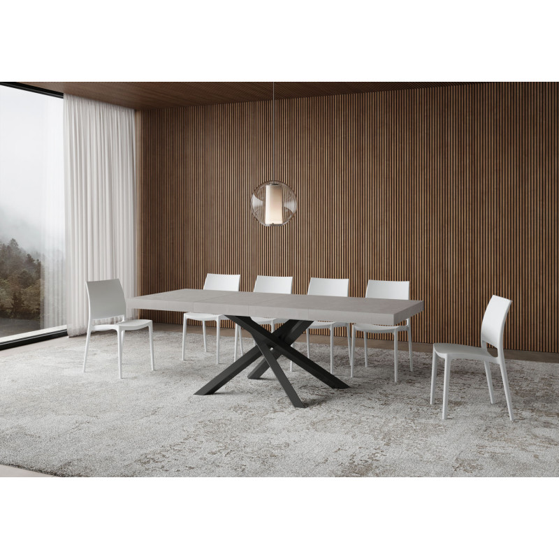 Tavolo allungabile 120/380x90 cm Volantis Premium telaio Antracite