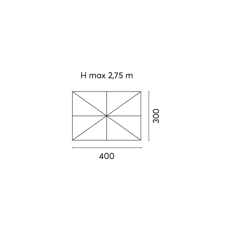 Ombrellone rettangolare Moia 3x4 m palo laterale giardino