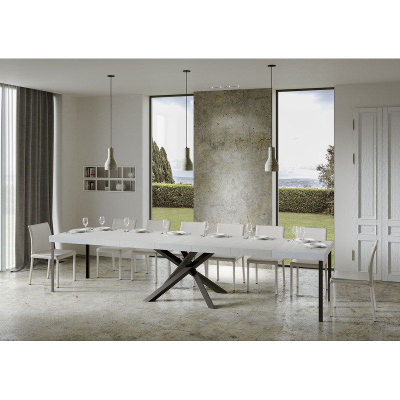 Tavolo allungabile 180/440x90 cm Volantis Premium telaio Antracite