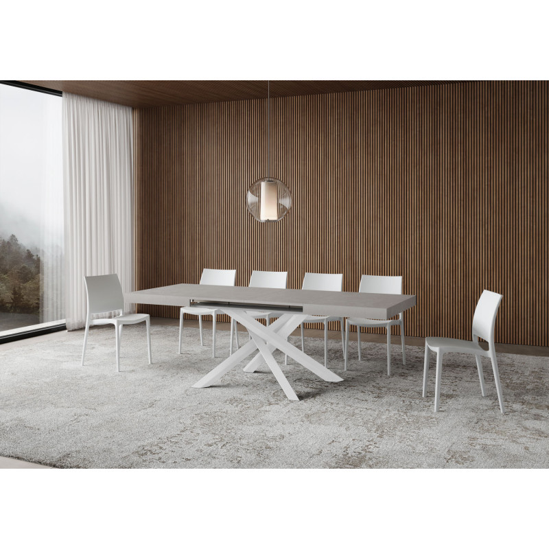 Tavolo allungabile 120/224x90 cm Volantis telaio Bianche