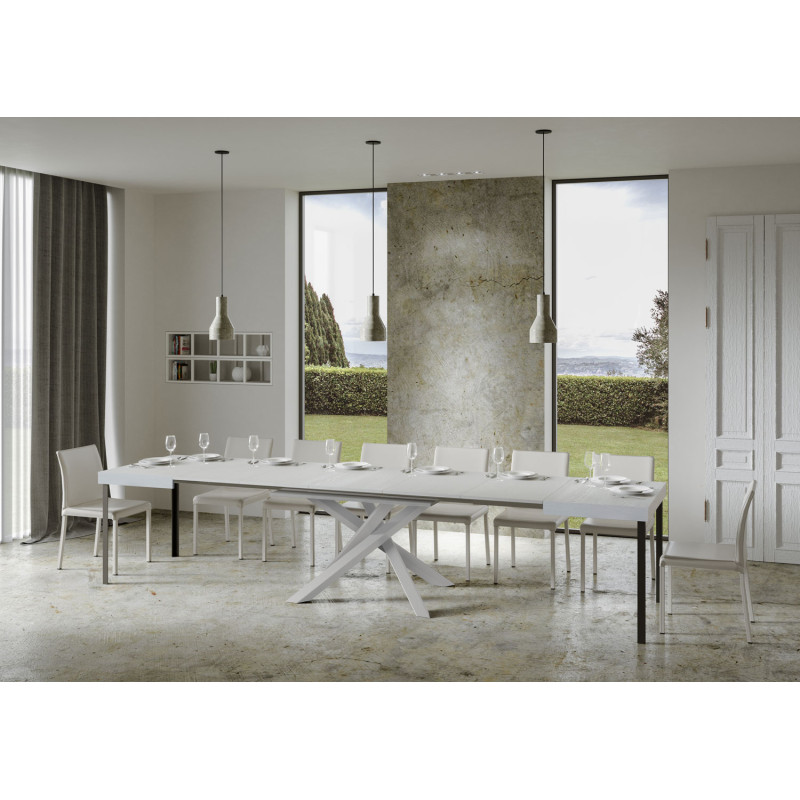 Tavolo allungabile 120/380x90 cm Volantis telaio Bianche