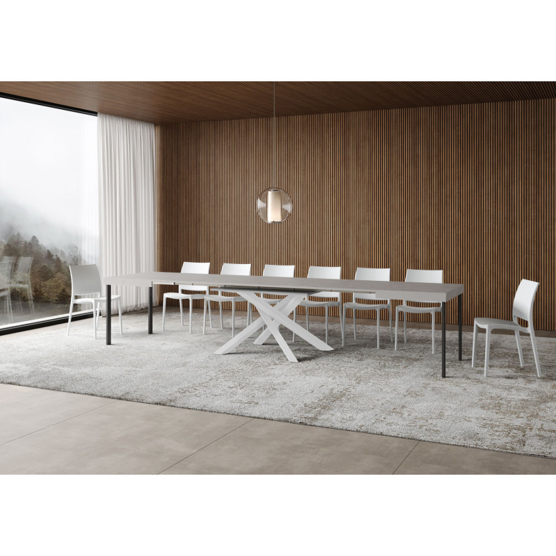 Tavolo allungabile 120/380x90 cm Volantis telaio Bianche