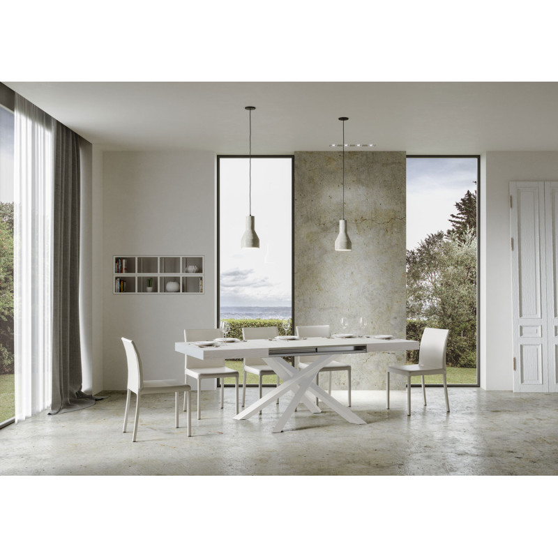 Tavolo allungabile 130/390x90 cm Volantis telaio Bianche