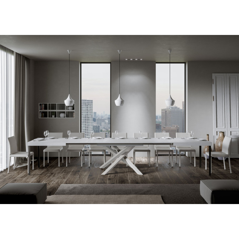 Tavolo allungabile 200/460x90 cm Volantis telaio Bianche