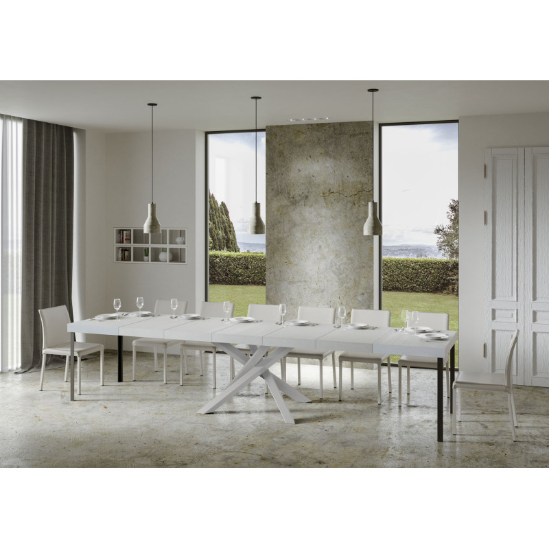 Tavolo allungabile 140/400x90 cm Volantis Premium telaio Bianche