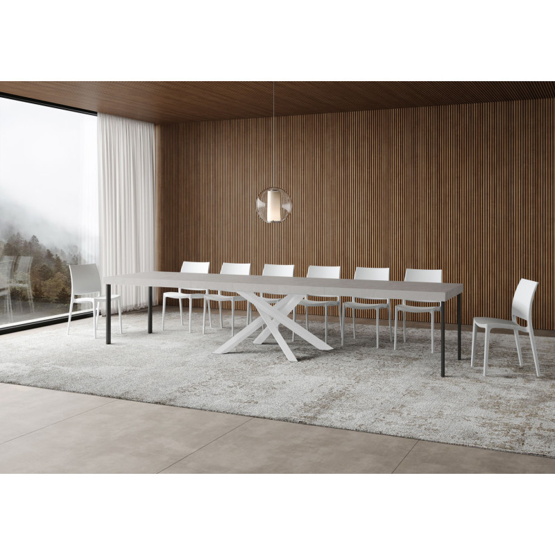 Tavolo allungabile 140/400x90 cm Volantis Premium telaio Bianche