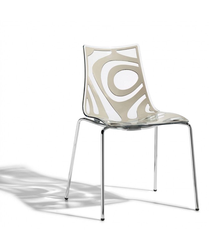 Sedia in tecnopolimero stampato Wave Made in Italy - set da 4