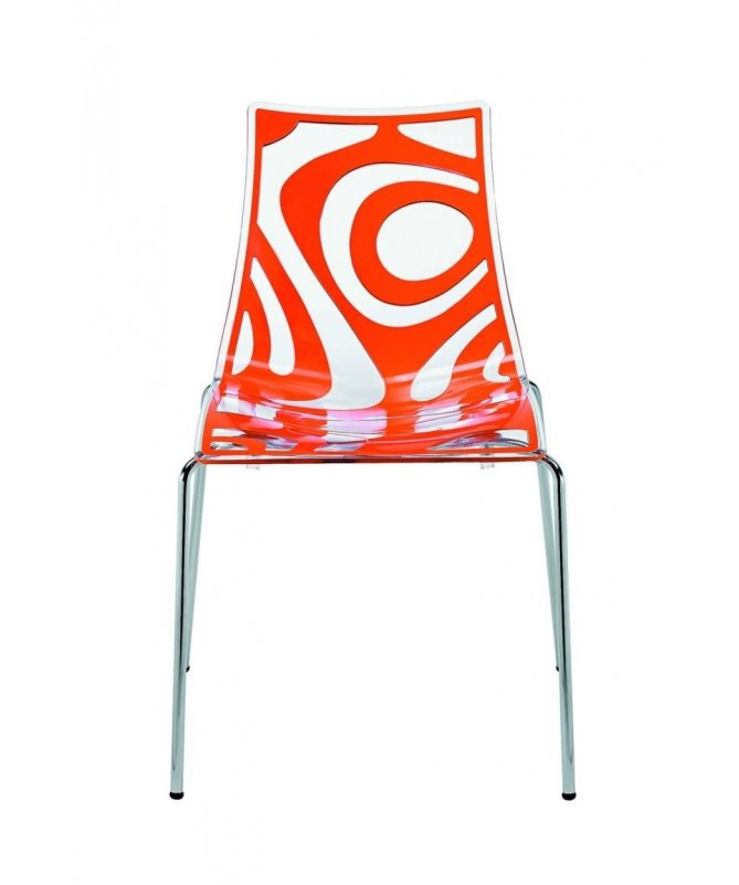 Sedia in tecnopolimero stampato Wave Made in Italy - set da 4