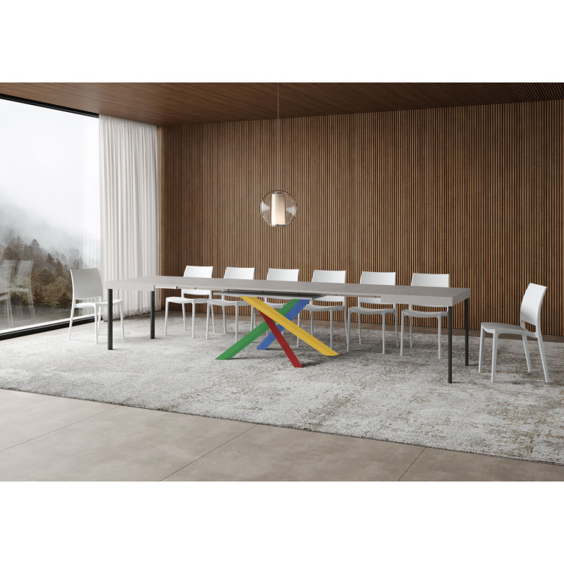 Tavolo allungabile 120/380x90 cm Volantis telaio Multicolore 4/B