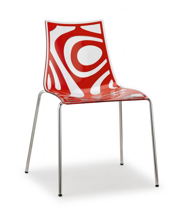 Sedia in tecnopolimero stampato Wave Made in Italy - set da 4