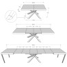 Tavolo allungabile 200/460x90 cm Volantis telaio Multicolore 4/C