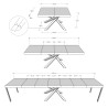 Tavolo allungabile 140/400x90 cm Volantis Premium telaio Multicolore 4/C