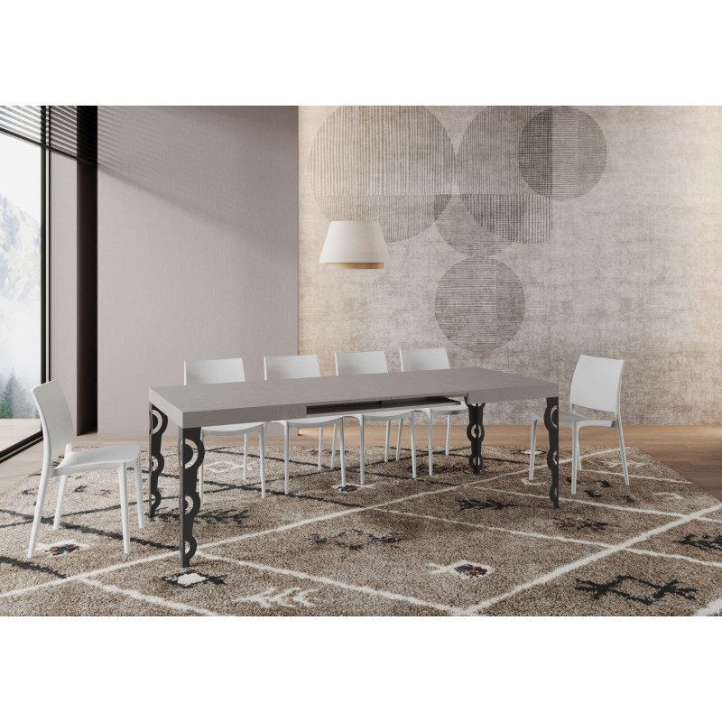 Tavolo allungabile 140/224x80cm Karamay telaio Antracite