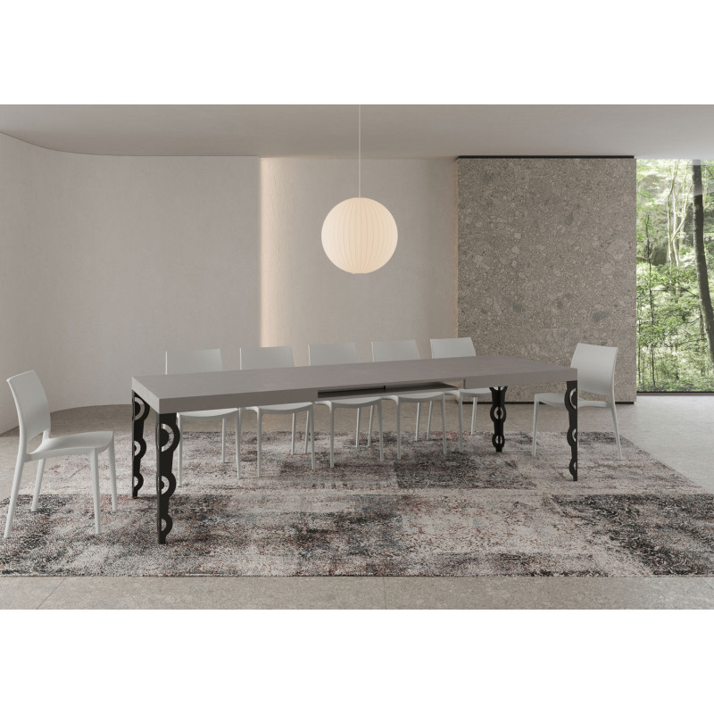 Tavolo allungabile 200/460x90 cm Karamay telaio Antracite