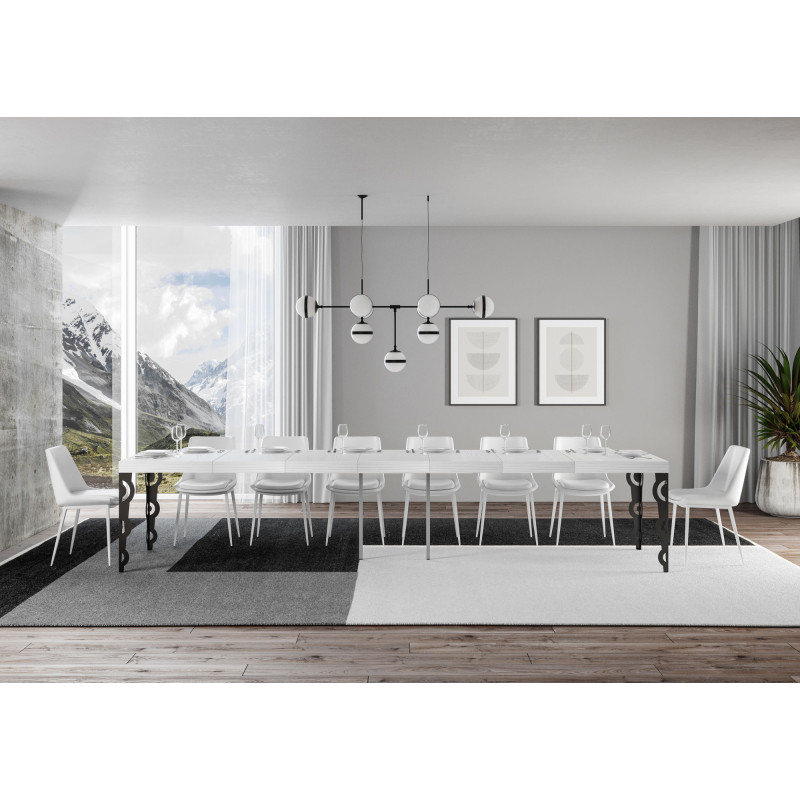 Tavolo allungabile 120/380x90 cm Karamay Premium telaio Antracite