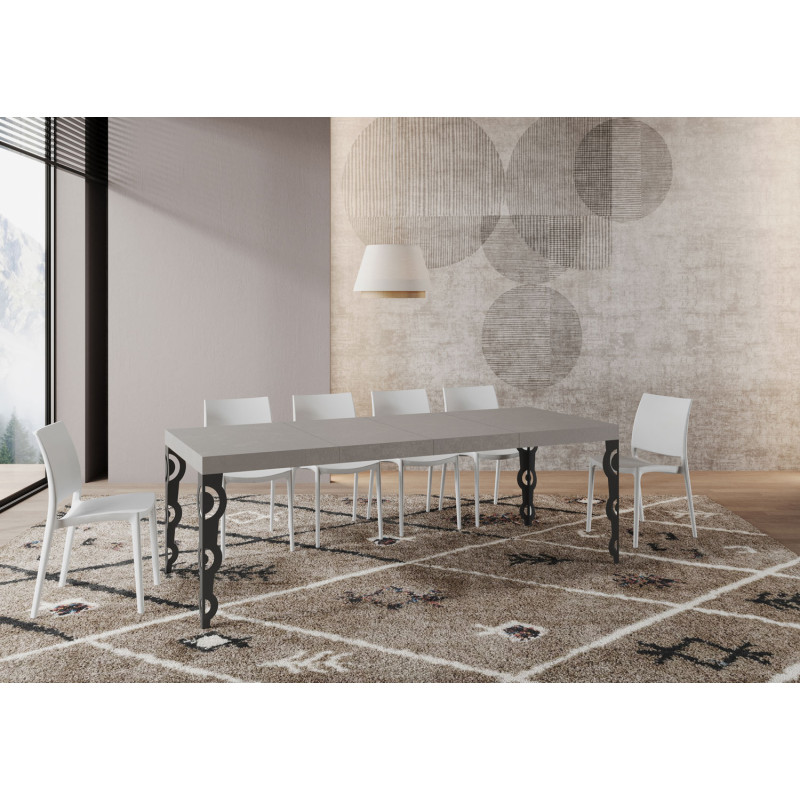 Tavolo allungabile 120/380x90 cm Karamay Premium telaio Antracite