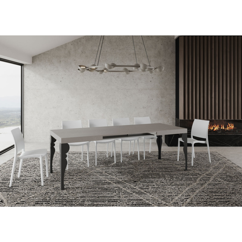 Tavolo allungabile 120/380x90 cm Paxon telaio Antracite