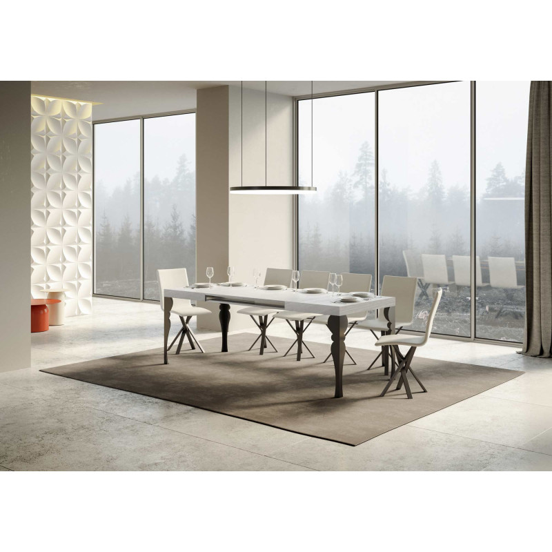 Tavolo allungabile 140/400x90 cm Paxon telaio Antracite