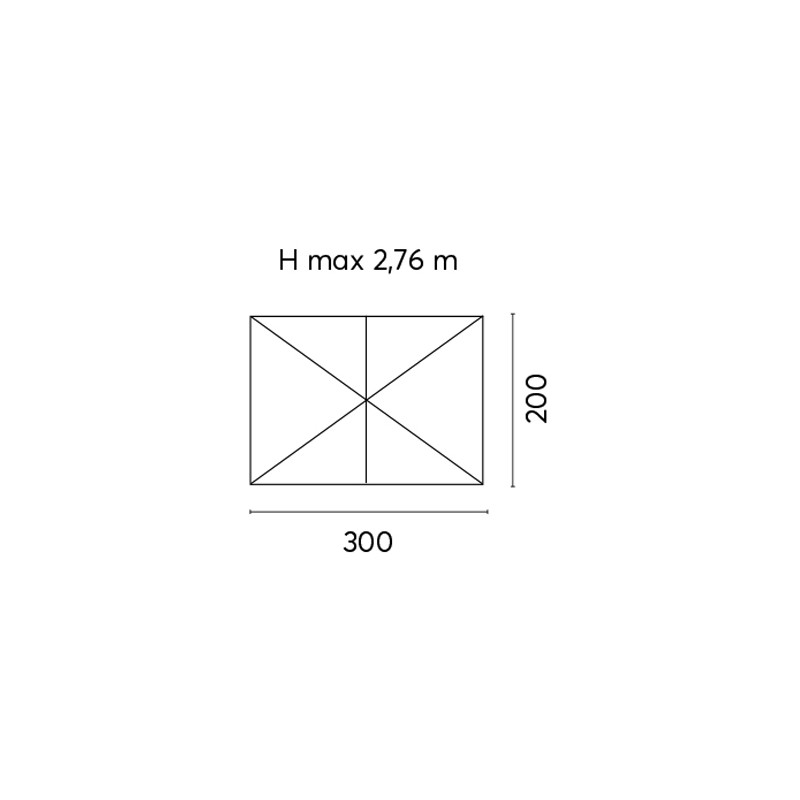 Ombrellone rettangolare Moia 3x2mt ecru palo centrale esterno