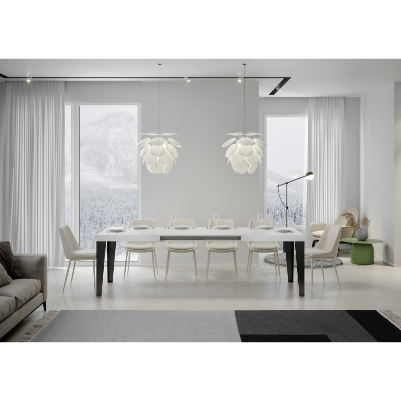 Tavolo allungabile 160/244x80 cm Flame telaio Antracite