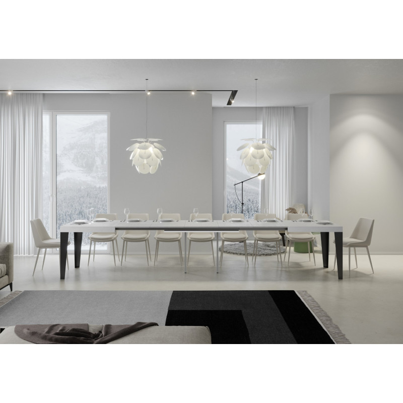 Tavolo allungabile 120/380x90 cm Flame telaio Antracite
