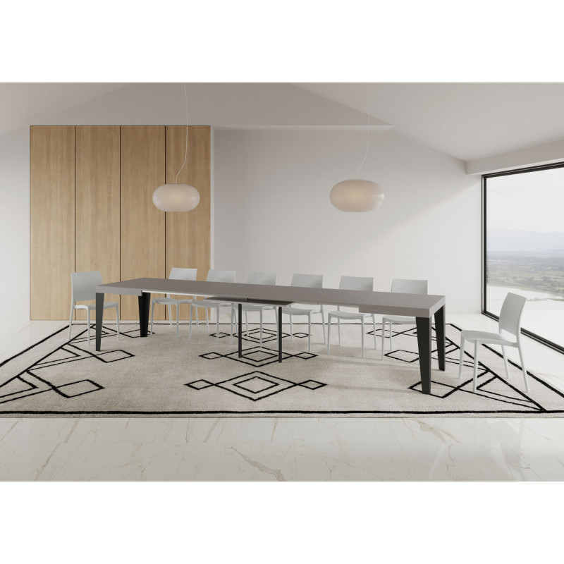 Tavolo allungabile 120/380x90 cm Flame telaio Antracite