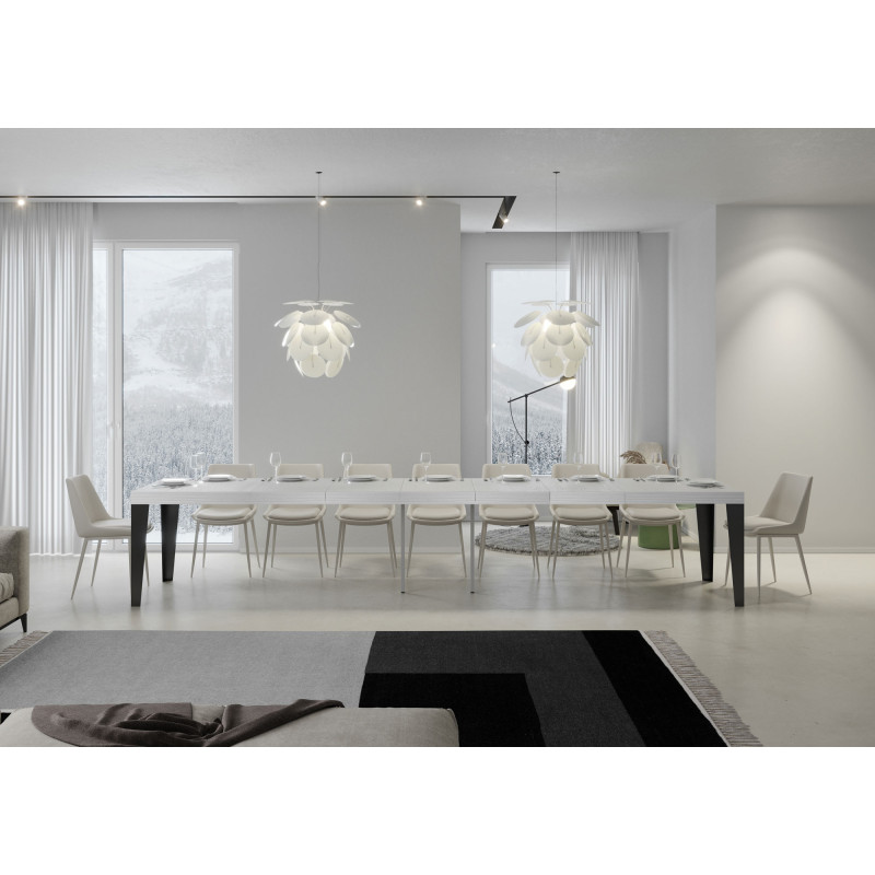 Tavolo allungabile 120/380x90 cm Flame Premium telaio Antracite