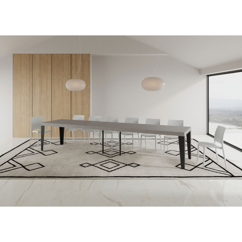 Tavolo allungabile 120/380x90 cm Flame Premium telaio Antracite