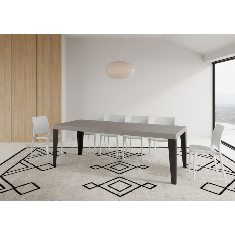 Tavolo allungabile 140/400x90 cm Flame Premium telaio Antracite