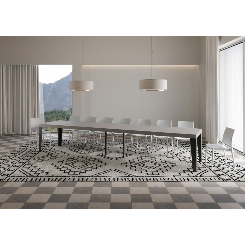 Tavolo allungabile 160/420x90 cm Flame Premium telaio Antracite