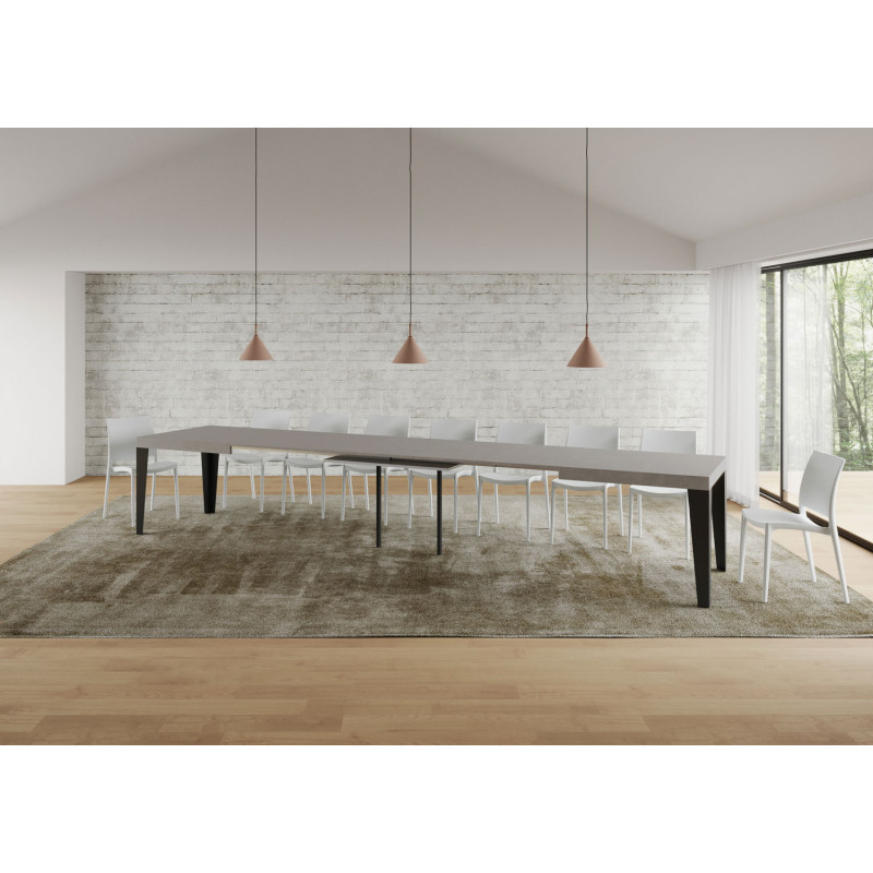 Tavolo allungabile 200/460x90 cm Flame Premium telaio Antracite