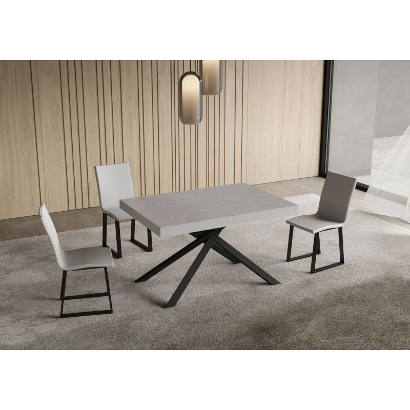 Tavolo allungabile 120/204x80 cm Niket telaio Antracite