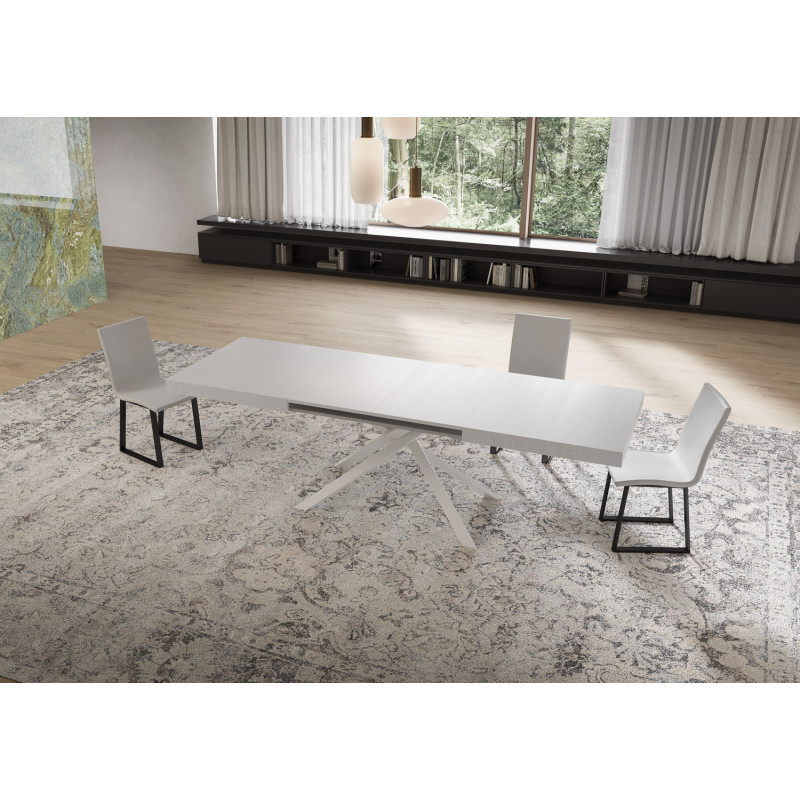 Tavolo allungabile 160/244x80 cm Niket telaio Bianche