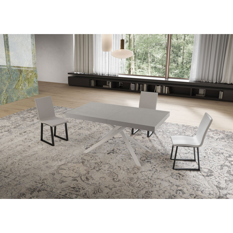 Tavolo allungabile 160/244x80 cm Niket telaio Bianche