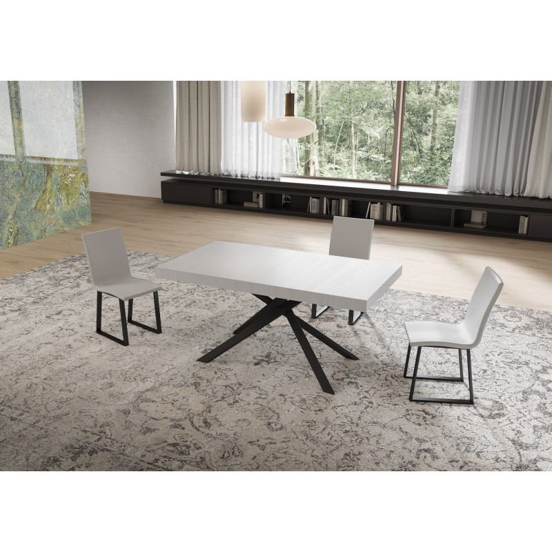 Tavolo allungabile 160/264x90 cm Niket telaio Antracite