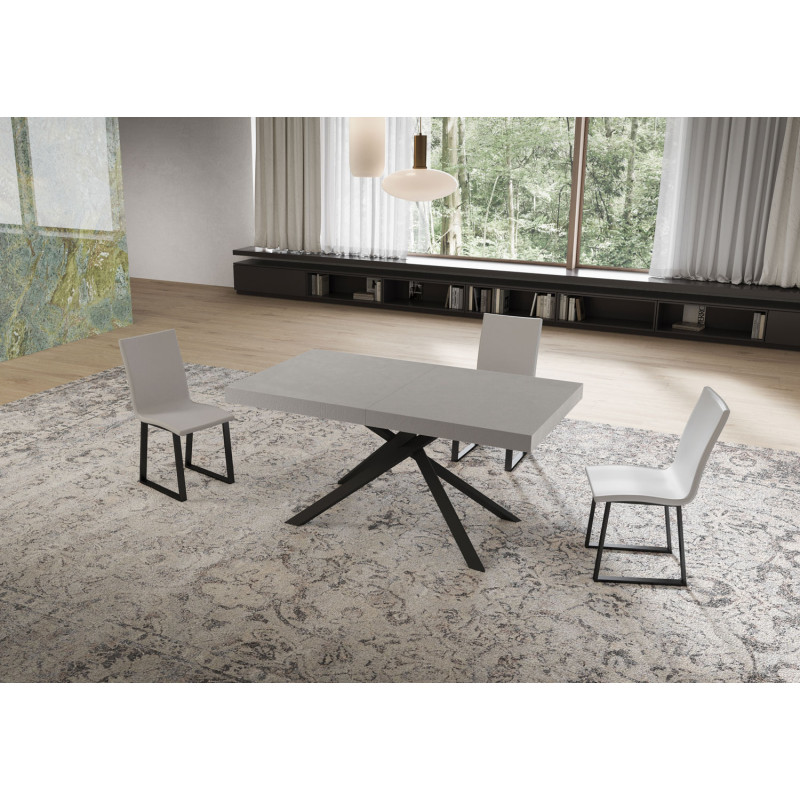 Tavolo allungabile 160/264x90 cm Niket telaio Antracite