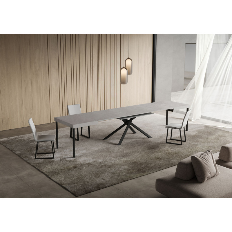 Tavolo allungabile 120/380x90 cm Niket telaio Antracite
