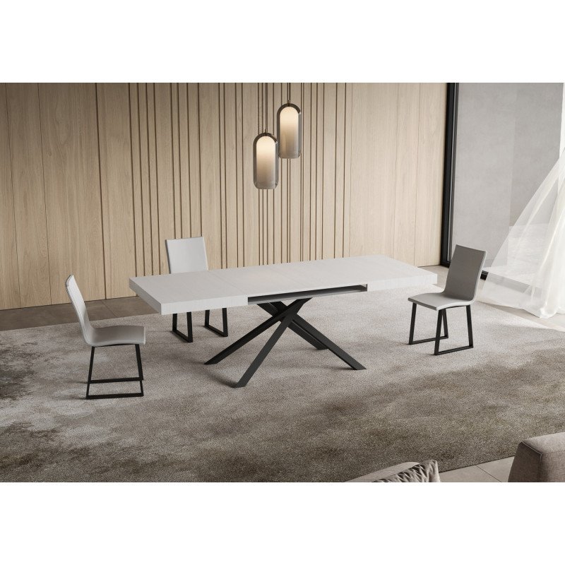 Tavolo allungabile 130/390x90 cm Niket telaio Antracite