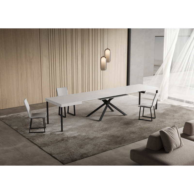 Tavolo allungabile 130/390x90 cm Niket telaio Antracite