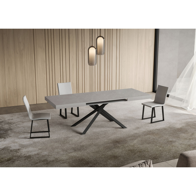 Tavolo allungabile 130/390x90 cm Niket telaio Antracite