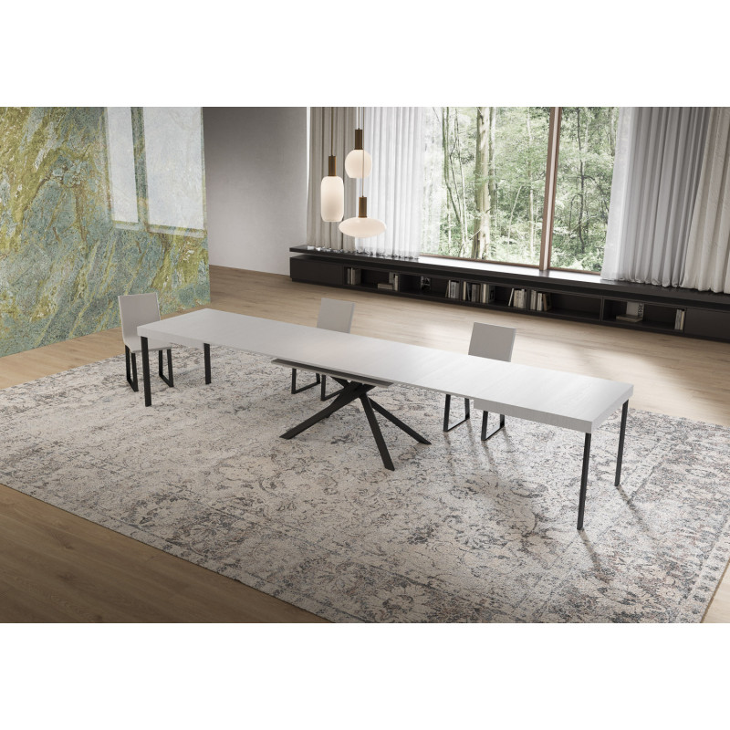 Tavolo allungabile 160/420x90 cm Niket telaio Antracite