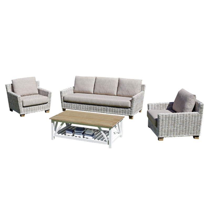 Set Moia Jaipur in grey kubu sbiancato salotto legno esterno